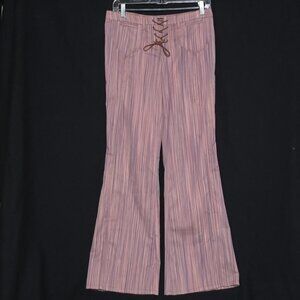 VIEW made in USA Women's Stripped Hippy Boho Pants - Pink Multi - Sz 4*